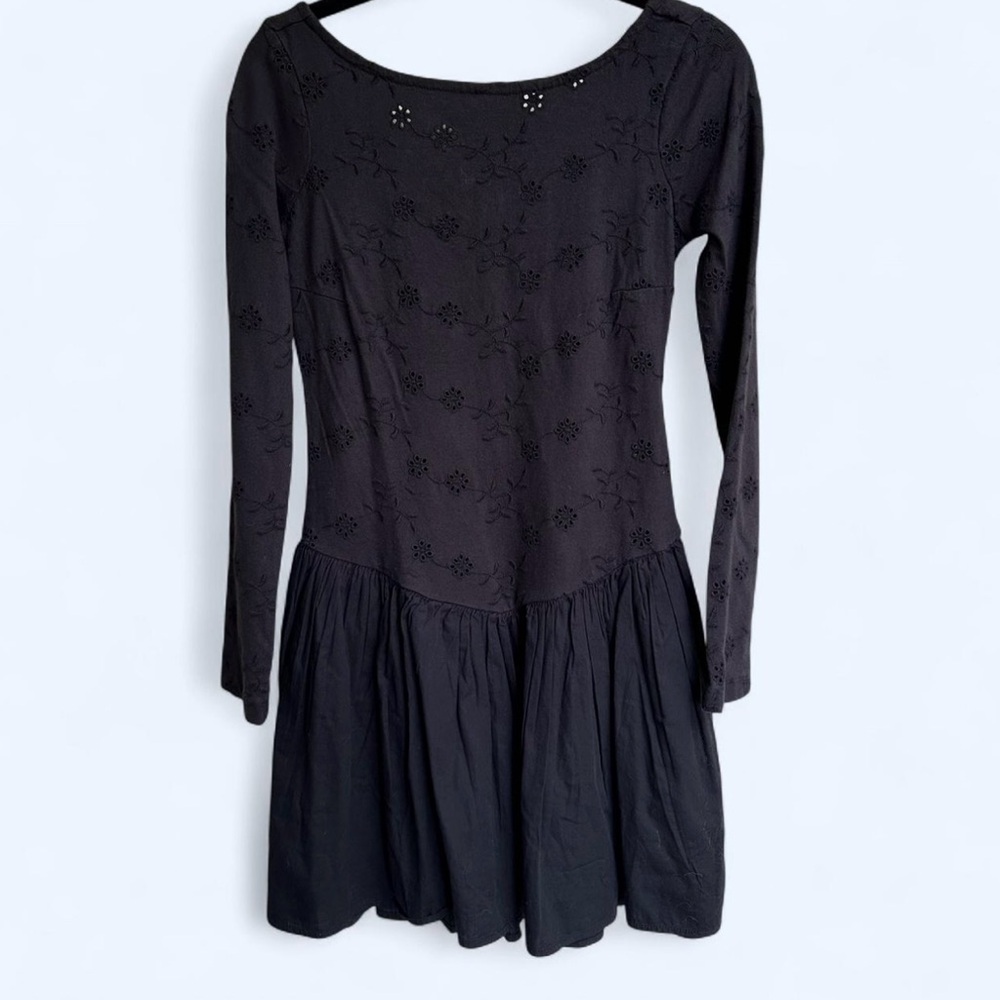 Free People Black Surley Mini Dress